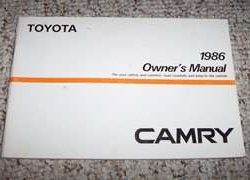 1986 Toyota Camry Owner's Manual