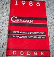 1986 Dodge Caravan Owner's Manual