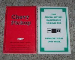 1986 Chevrolet Pickup Truck Owner's Manual Set