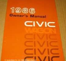 1986 Honda Civic Wagon Owner's Manual