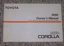 1986 Toyota Corolla RWD Owner's Manual
