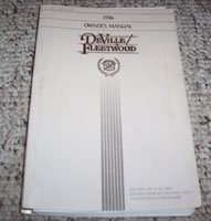 1986 Cadillac Deville, Fleetwood Owner's Manual