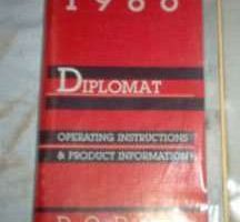 1986 Dodge Diplomet Owner's Manual