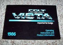 1986 Dodge Colt Vista Owner's Manual