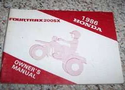 1986 Honda TRX200SX Fourtrax 200SX Owner's Manual