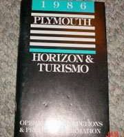 1986 Plymouth Horizon & Turismo Owner's Manual