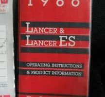 1986 Dodge Lancer Owner's Manual