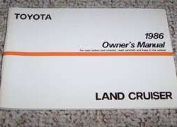 1986 Toyota Land Cruiser Owner's Manual