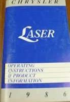 1986 Chrysler Laser Owner's Manual