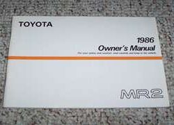 1986 Toyota MR2 Owner's Manual