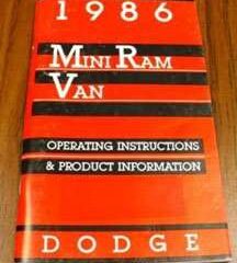 1986 Dodge Mini Ram Van Owner's Manual