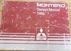 1986 Mitsubishi Montero Owner's Manual