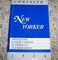 1986 Chrysler New Yorker Owner's Manual
