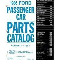 1986 Ford Escort Parts Catalog Text & Illustrations