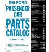 1986 Ford LTD Parts Catalog Text & Illustrations