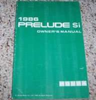 1986 Honda Prelude Si Owner's Manual