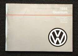 1986 Volkswagen Quantum Owner's Manual
