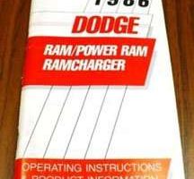 1986 Dodge Ram Truck, Ramcharger Owner's Manual
