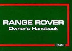 1986 Land Rover Range Rover Owner's Manual