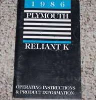1986 Plymouth Reliant Owner's Manual