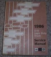 1986 Chevrolet S-10 & S-10 Blazer Service Manual