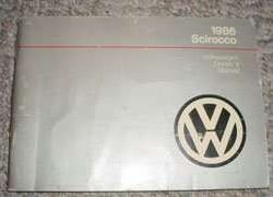 1986 Volkswagen Scirocco Owner's Manual
