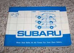 1986 Subaru 1600 & 1800 Owner's Manual