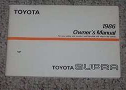 1986 Toyota Supra Owner's Manual