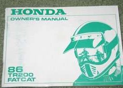 1986 Honda TR200 Fatcat Motorcycle Owner's Manual