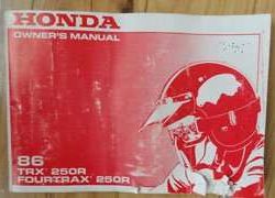 1986 Honda TRX250R Fourtrax 250R ATV Owner's Manual