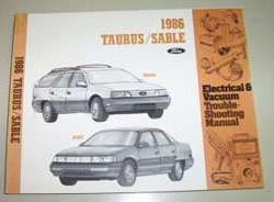 1986 Ford Taurus Electrical Wiring Diagrams Troubleshooting Manual