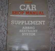 1986 Mercury Topaz Airbag Restraint System Service Manual Supplement