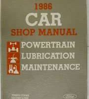 1986 Mercury Topaz & Lynx Powertrain, Lubrication & Maintenance Service Manual