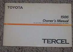 1986 Toyota Tercel Owner's Manual