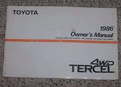 1986 Toyota Tercel 4WD Owner's Manual