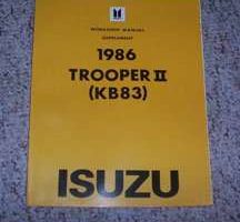 1986 Isuzu Trooper II Service Manual Supplement