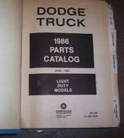 1986 Dodge Ram Wagon Mopar Parts Catalog Binder