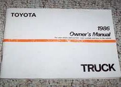 1986 Toyota Truck Owner's Manual