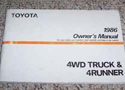 1986 Toyota 4WD Truck & 4Runner Owner's Manual