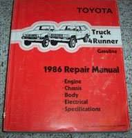 1986 Toyota Truck & 4Runner Gasoline Service Repair Manual