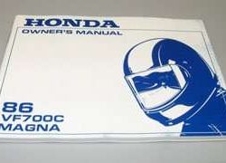 1986 Honda VF700C Magna Motorcycle Owner's Manual