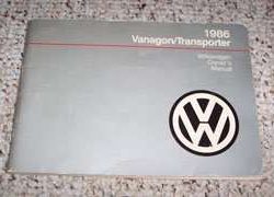 1986 Volkswagen Vanagon & Transporter Owner's Manual