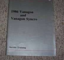 1986 Volkswagen Vanagon & Vanagon Syncro Service Training Manual