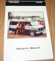 1986 GMC Vandura & Rally Owner's Manual