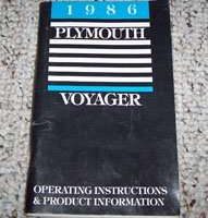 1986 Plymouth Voyager Owner's Manual