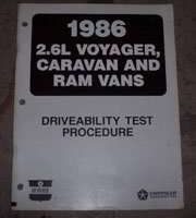 1986 Plymouth Voyager 2.6L Driveablity Test Procedure Manual