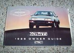 1986 Merkur XR4Ti Owner's Manual