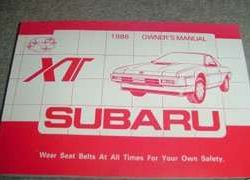 1986 Subaru XT Owner's Manual
