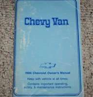 1986 Chevrolet Van Owner's Manual
