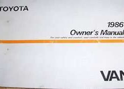 1986 Toyota Van Owner's Manual
